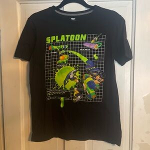 Old Navy Black and Gray Splatoon T-Shirt